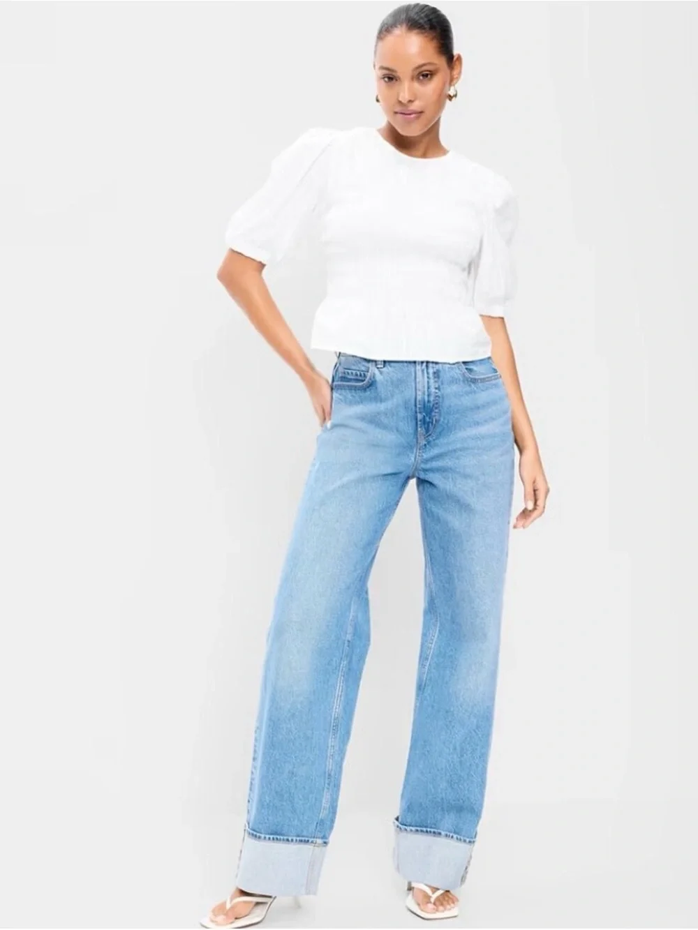 Puff Sleeve Peplum Top